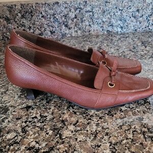 Bandolino Light Brown Leather Women's Loafers 10.5M  SUPER CUTE!! excellent cond
